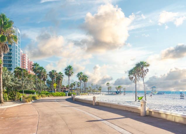 city to shoreline in clearwater beach, fl, one of the best beach towns