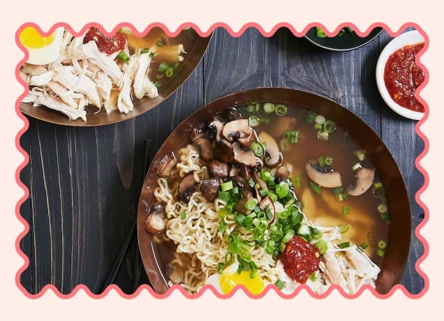 easy dinner recipes: rotisserie chicken ramen