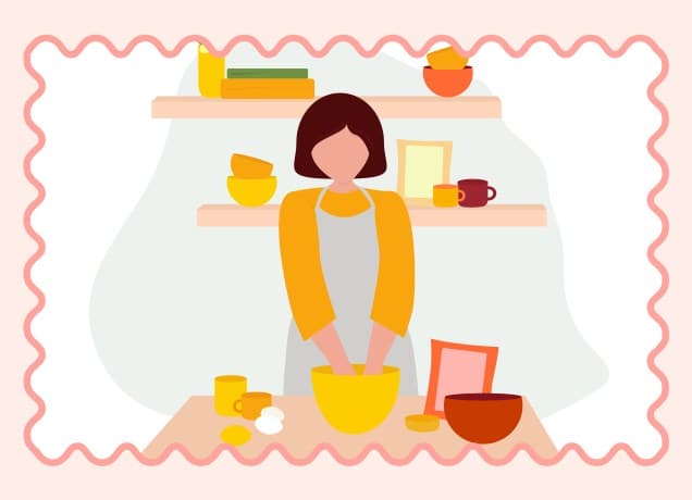 illustration of a person baking