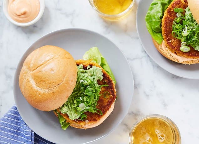 what to cook this week august 12-18: cauliflower sweet potato burgers