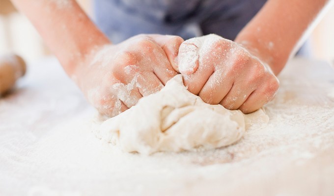 best-fall-activities: bread being kneaded.