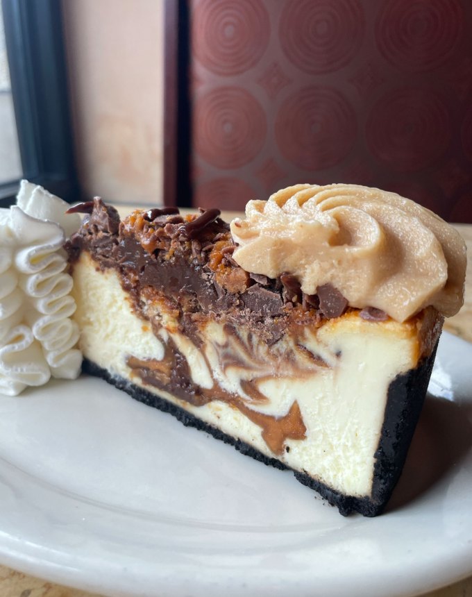 cheesecake factory cheesecakes: adam's peanut butter cup fudge ripple