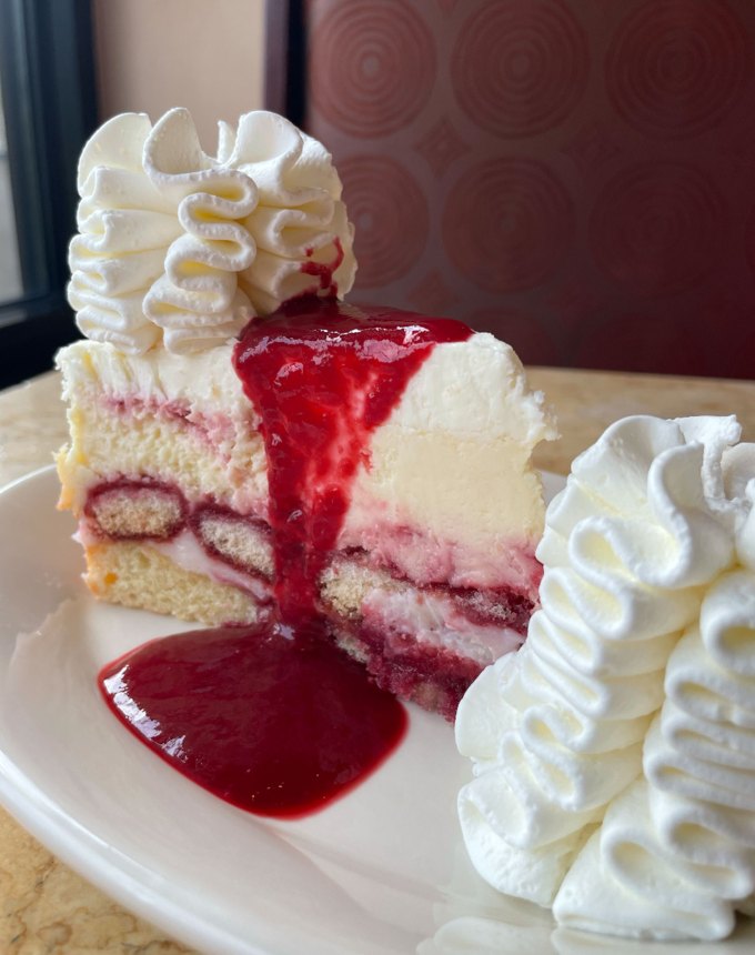 cheesecake factory cheesecakes: lemon raspberry cheesecake