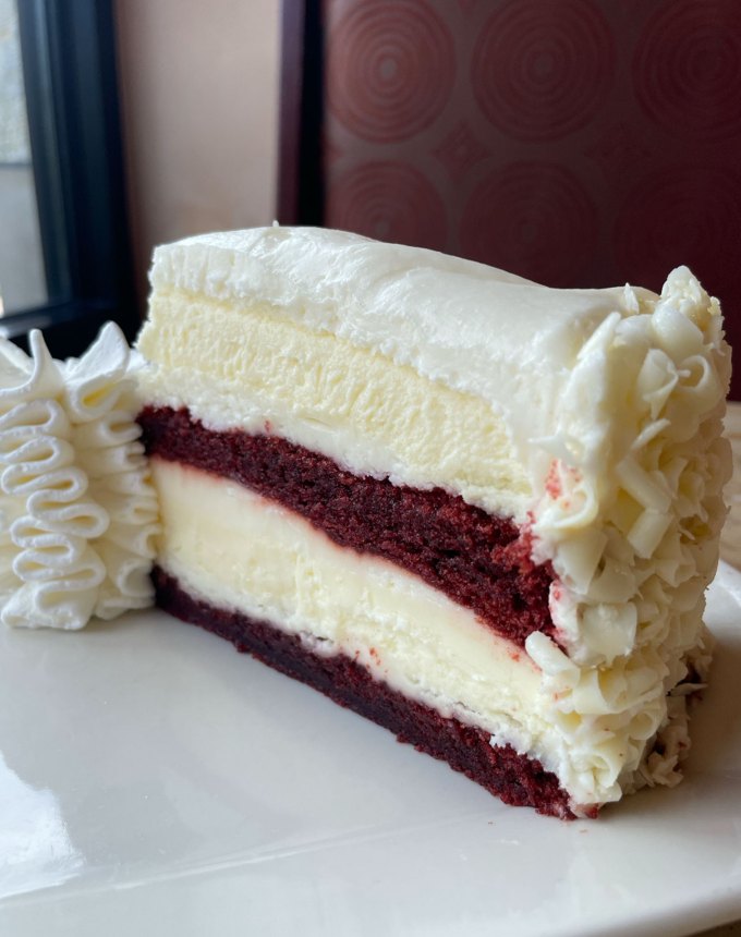 cheesecake factory cheesecakes: red velvet cheesecake