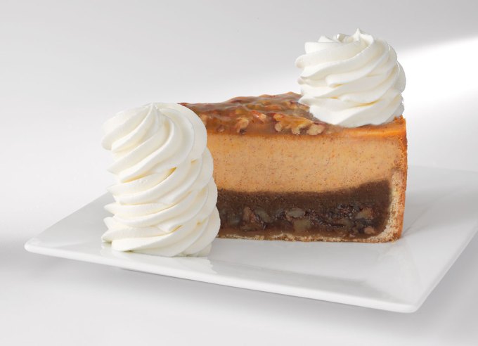 cheesecake factory fall cheesecakes: pumpkin pecan cheesecake