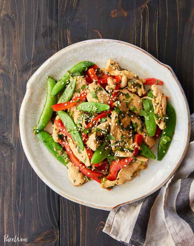 easy dinner recipes: chicken and snap pea stir fry