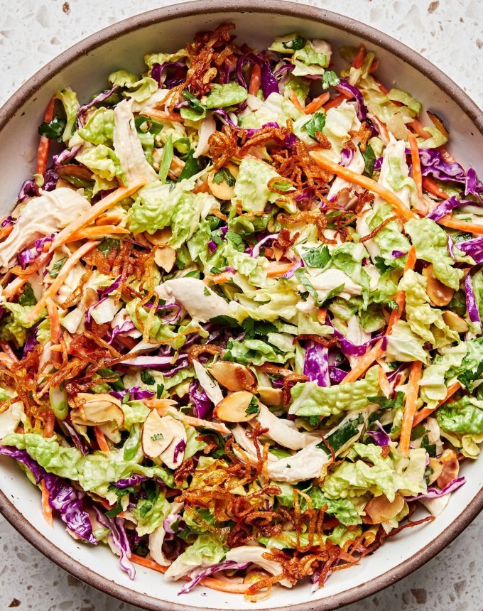 cold dinner ideas: miso ginger chicken slaw