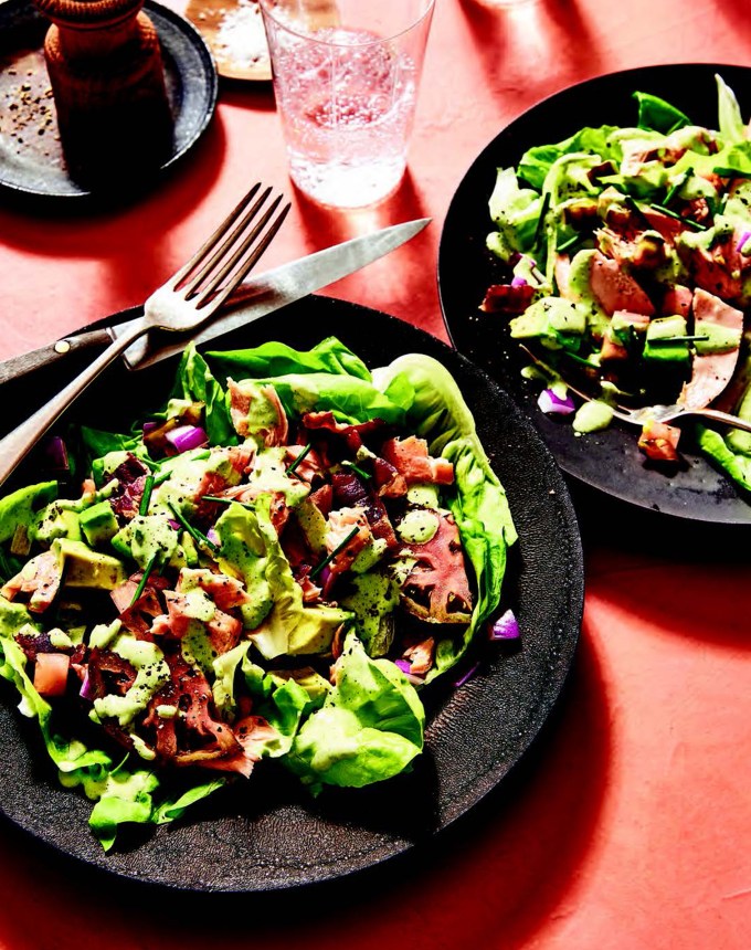 cold dinner ideas: salmon blt salad