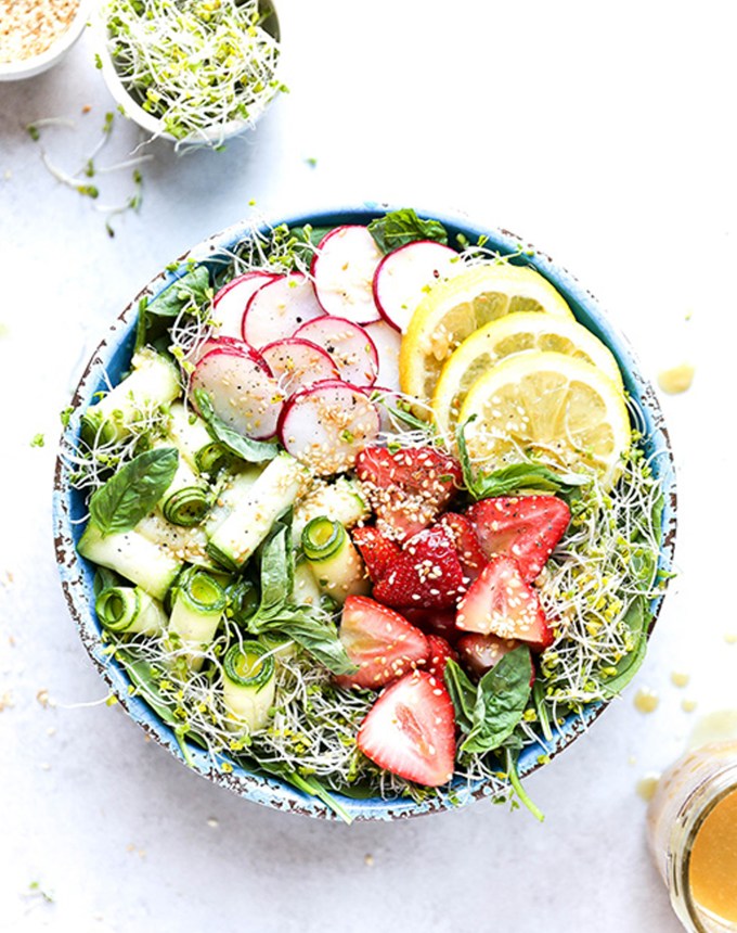 cold dinner recipes: honey miso salad bowls