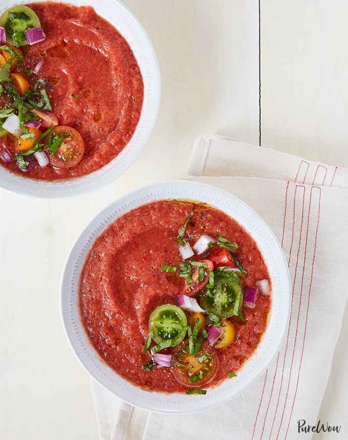 easy lunch ideas: two bowls of 15-minute gazpacho