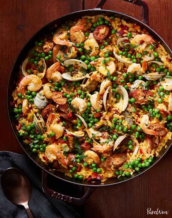 easy summer dinner ideas cheaters skillet paella recipe