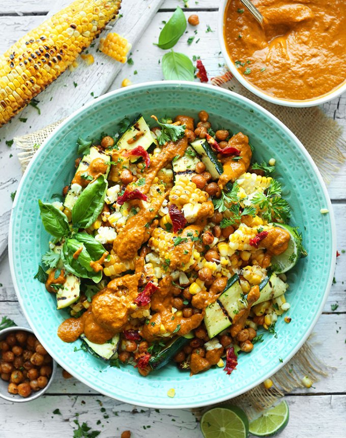 easy summer dinner ideas grilled corn zucchini salad