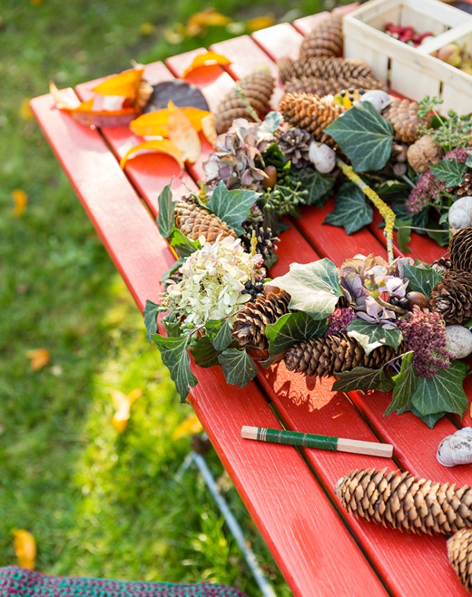 fall activities collect leaves and pinecones