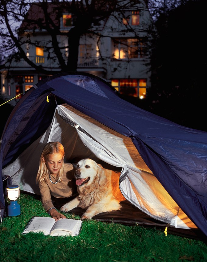 fall activities pitch a tent in your backyard