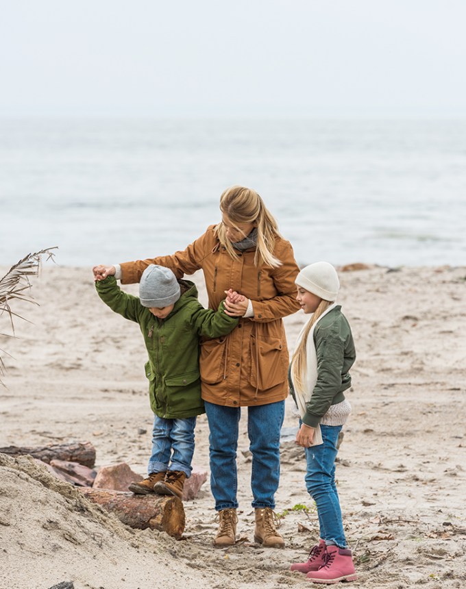 fall activities take a chilly beach stroll