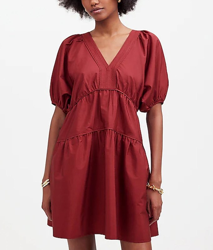 Fall Dresses Under $150: Madewell Red Tiered Dress