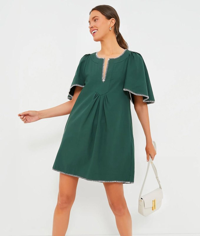 Fall Dresses Under $150: Pomander Place Flutter-Sleeve Dress in Green