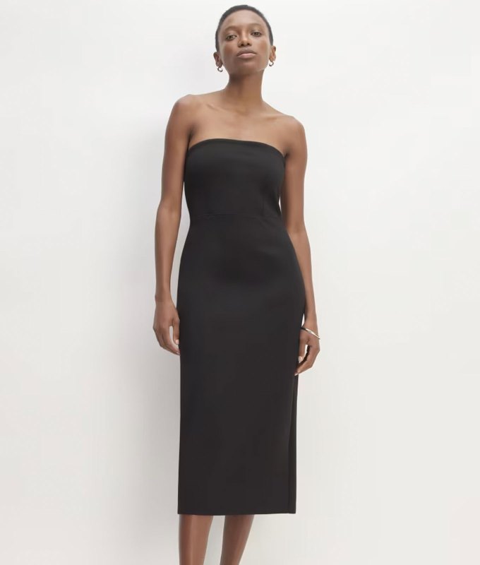 fall dresses under 150 strapless everlane dress