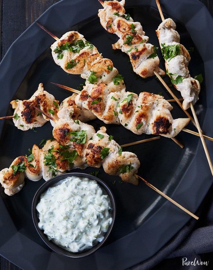 greek lemon chicken skewers with tzatziki sauce recipe2