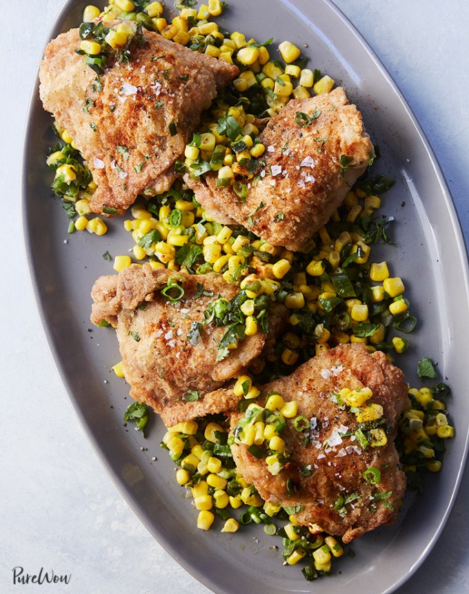 lime chicken with corn and poblano salad recipe1