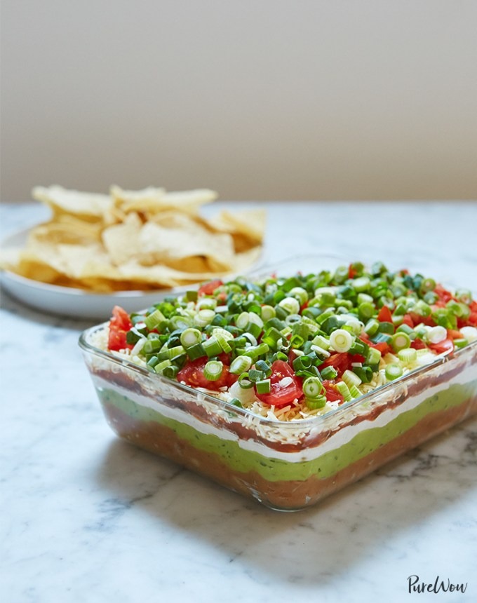 make ahead tailgate foods: 7-layer dip