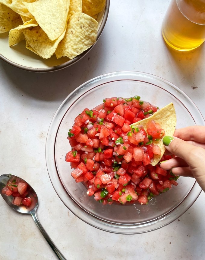 make ahead tailgate foods: watermelon salsa