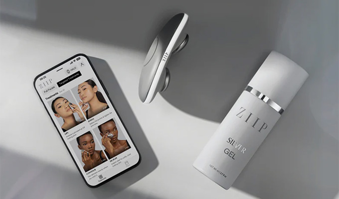 menopause skincare products; Ziip device, conductive lotion and app