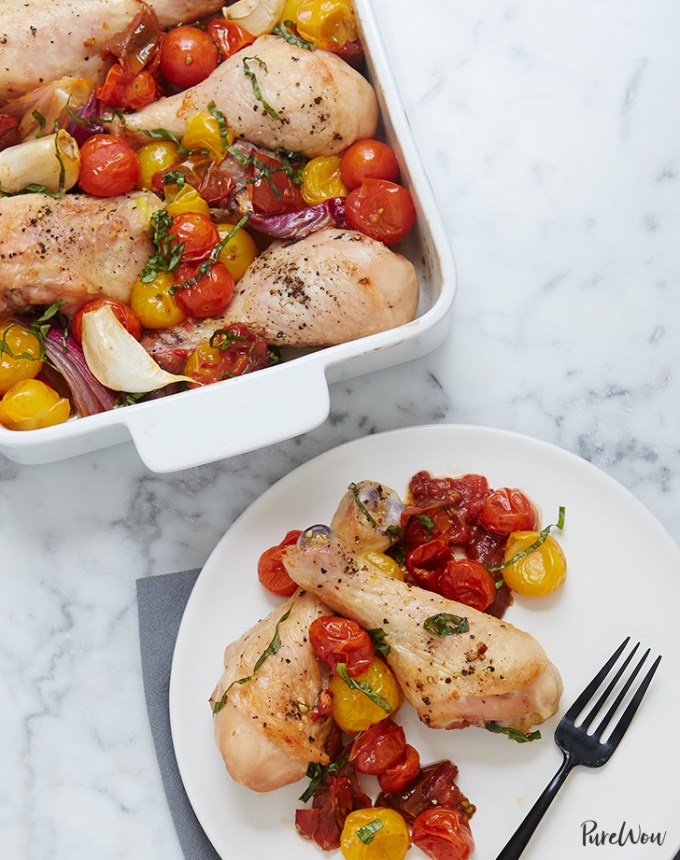 roasted drumsticks with tomatoes recipe