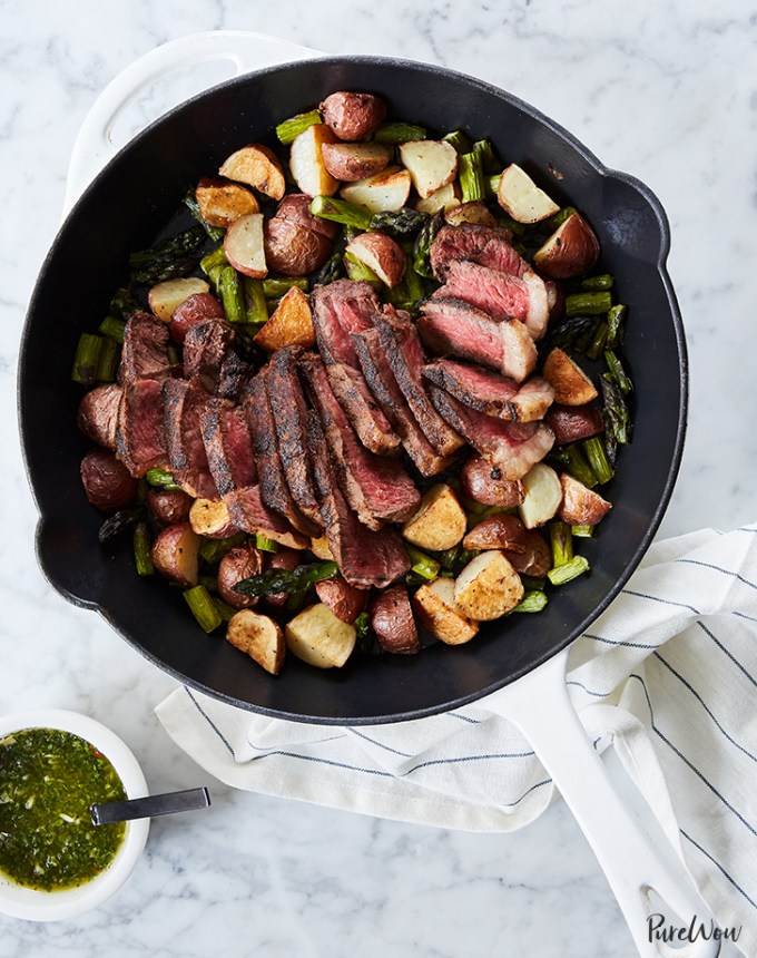 skillet steak asparagus potatoes recipe1