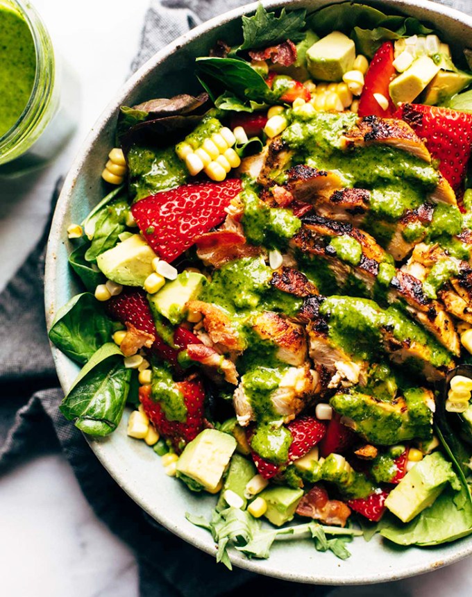 summer chipotle chicken cobb salad with cilantro vinaigrette recipe1