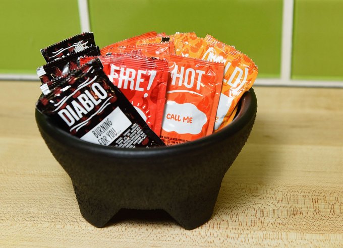 taco bell sauce and dip review: taco bell hot sauces in a bowl