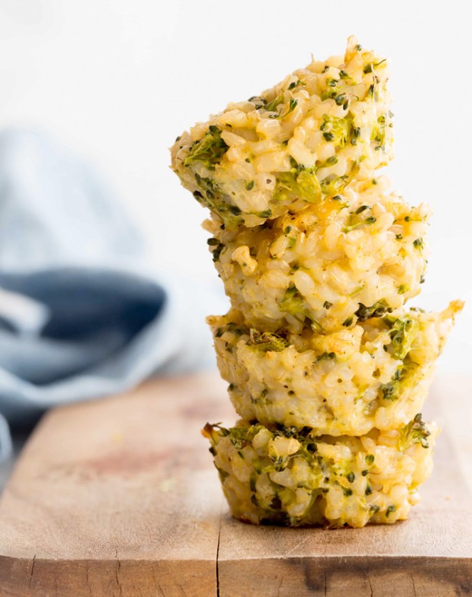 toddler lunch ideas: broccoli and cheddar brown rice muffins