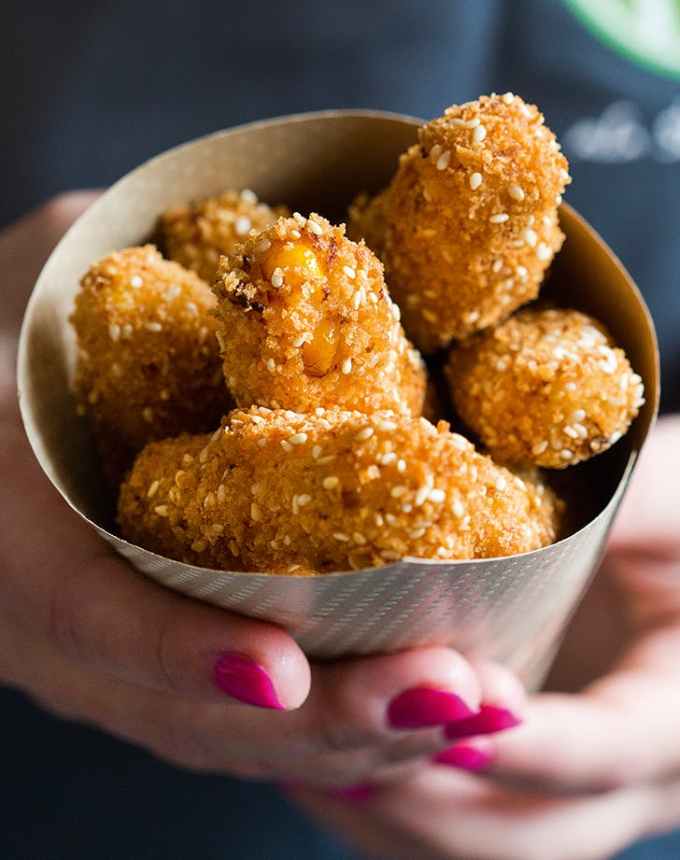 toddler lunch ideas: cauliflower corn nuggets