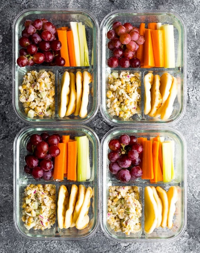 toddler lunch ideas: chickpea salad lunch boxes