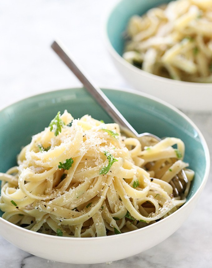 toddler lunch ideas: easy parmesan buttered noodles