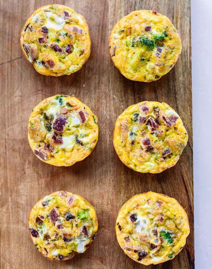 toddler lunch ideas: sweet potato bacon and broccoli egg muffins