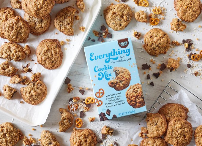 what's new at trader joe's august 2024: everything but the kitchen sink cookie mix