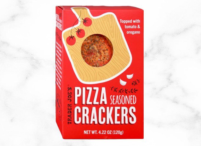 what's new at trader joe's august 2024: pizza seasoned crackers