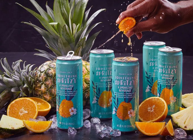 what's new at trader joe's august 2024: something spritzy pineapple and orange