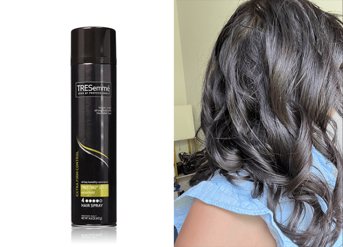 best hairspray for fine hair: tresemmé tres two extra hold