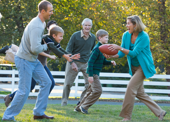 fall activities play football