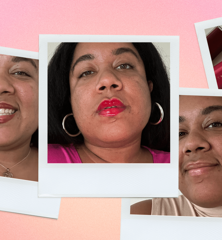 fenty beauty gloss bomb stix review a collage of chelsea candelario